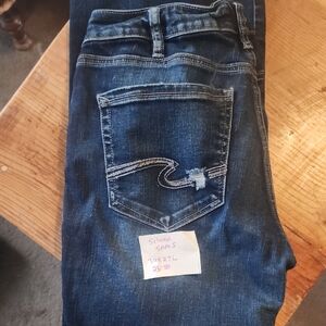 Silver Jeans Blue Denim with Distressed Wash